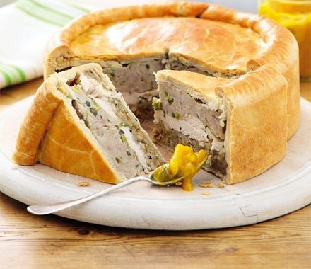 Chicken & stuffing picnic pie recipe