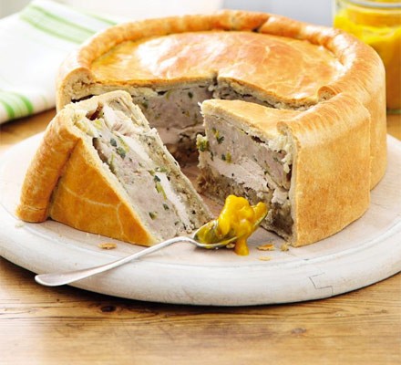 Chicken & stuffing picnic pie recipe 