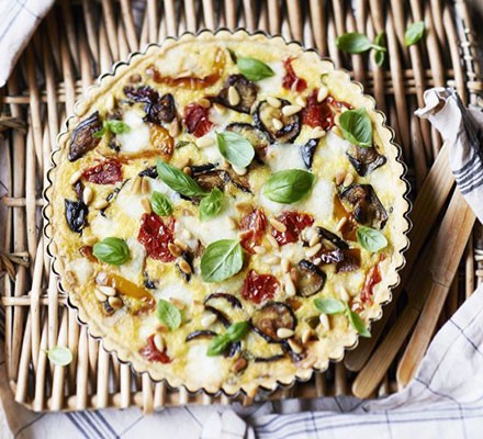 Roasted ratatouille & goat’s cheese tart recipe 