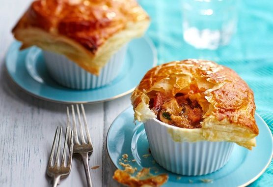 Turkey & mushroom pot pies recipe