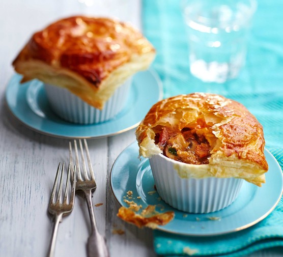 Turkey & mushroom pot pies recipe 