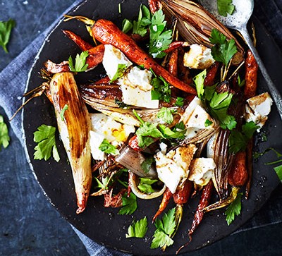 Balsamic shallots & carrots with goat's cheese recipe 