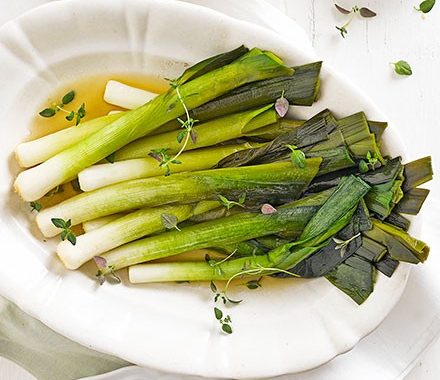 Braised baby leeks recipe