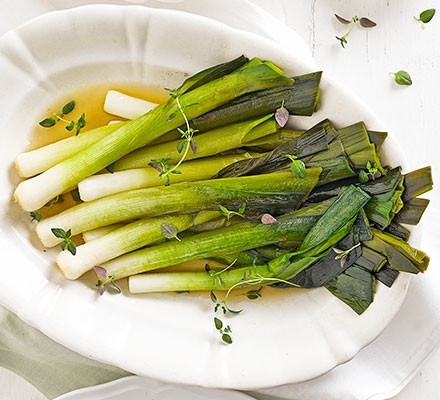 Braised baby leeks recipe 