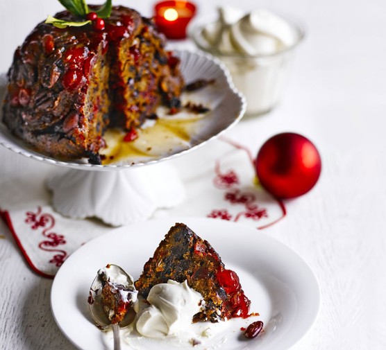 Cherry pecan Christmas pudding recipe 