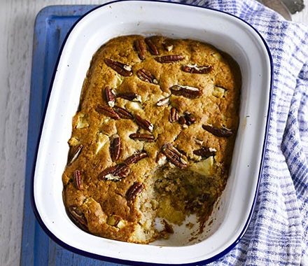 Cinnamon apple pecan pudding recipe