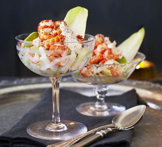 Crayfish cocktail with horseradish cream recipe 