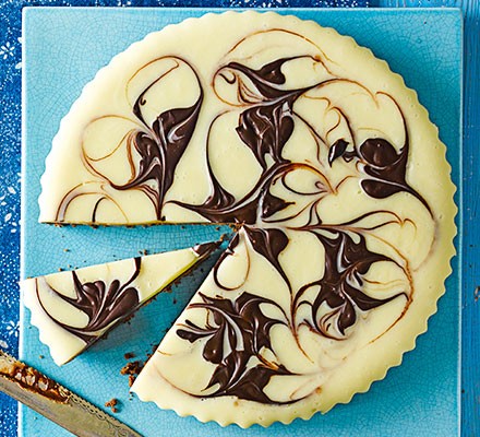 Dark & white chocolate cardamom swirl tart recipe 