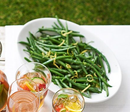 Green beans with mustard, lemon & mint recipe