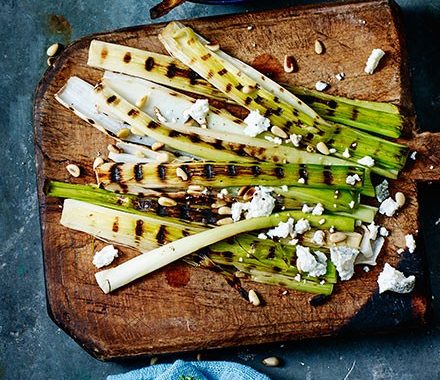 Griddled leeks & goat's cheese recipe