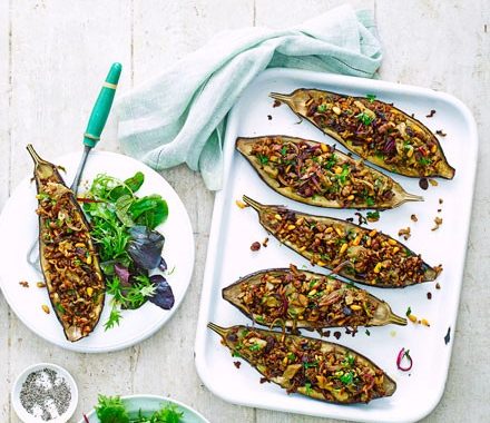 Lamb-stuffed aubergines recipe
