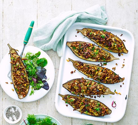 Lamb-stuffed aubergines recipe 