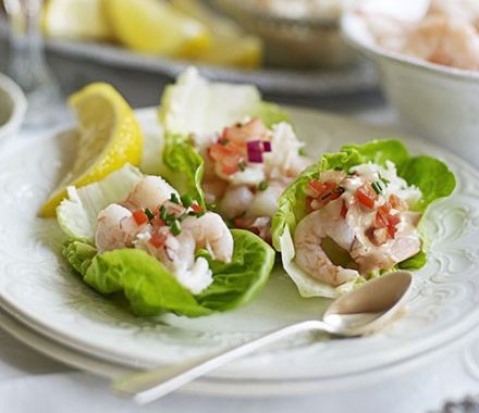 Prawn & crab cocktail lettuce cups recipe