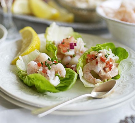 Prawn & crab cocktail lettuce cups recipe 