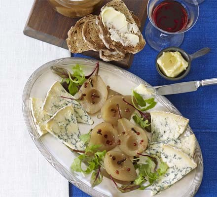 Pickled pears & cheese platter recipe 