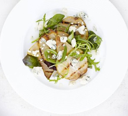 Griddled pear & blue cheese salad recipe 