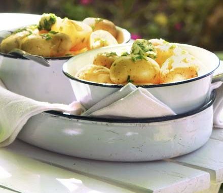New potatoes with lemon & chive butter recipe