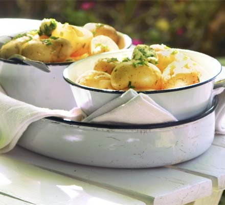 New potatoes with lemon & chive butter recipe 