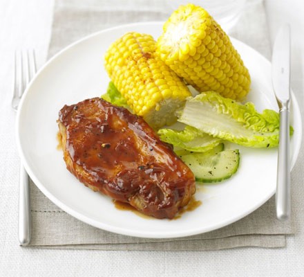 BBQ pork steaks with smoky corn recipe 