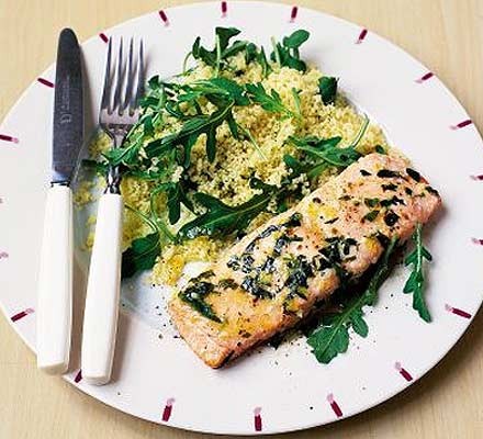 Lemon-rubbed salmon recipe 