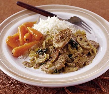 Creamy mustard pork recipe