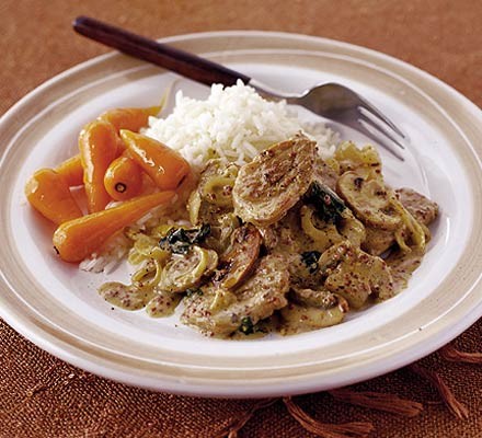 Creamy mustard pork recipe 