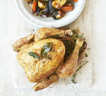 Herby slow-roast chicken recipe 