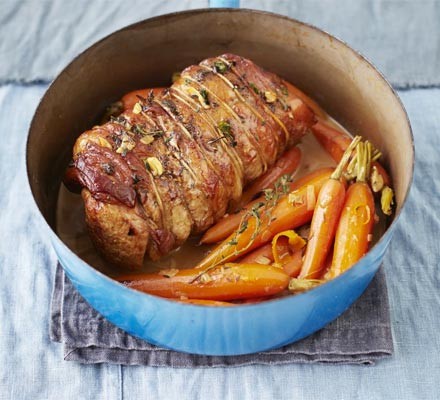 Pot-roast veal with new-season carrots & orange recipe 
