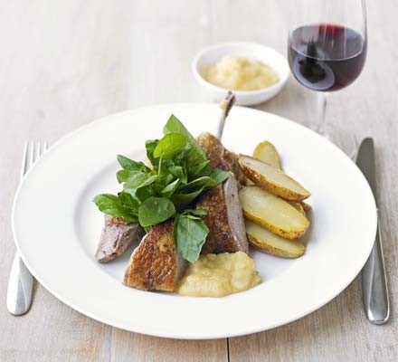 Spiced slow-roast duck & apple sauce recipe 