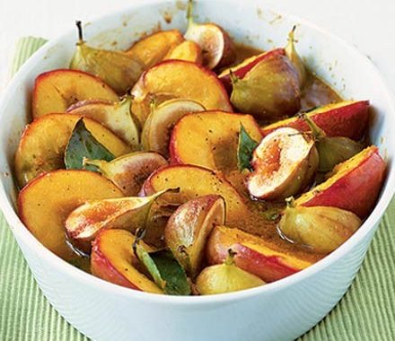 Honey-roasted fruit with star anise recipe