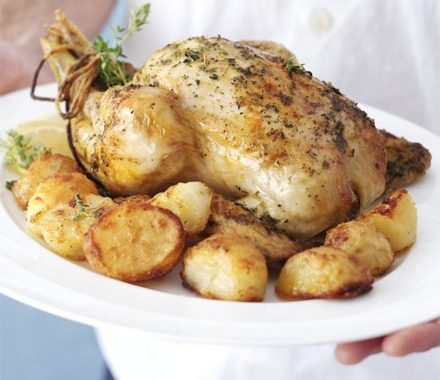 Slow-roast chicken with homemade gravy recipe
