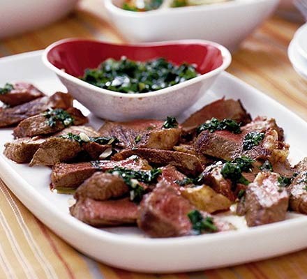 Charred steak with chimichurri sauce recipe 