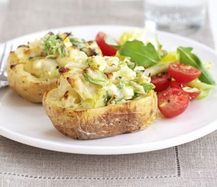 Leek & herb stuffed jackets recipe