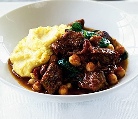 Lamb, chickpea & spinach curry with masala mash recipe