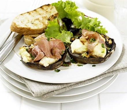 Grilled mushrooms with goat's cheese recipe