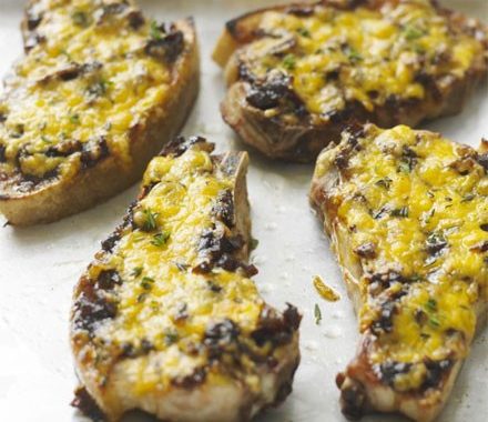 Cheese & onion pork chops recipe
