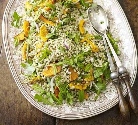 Pearl barley salad with squash recipe 