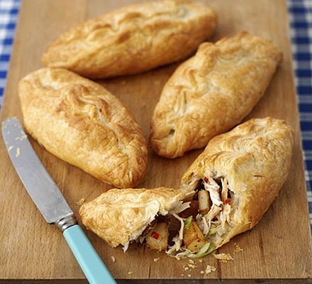 Spicy chicken & bacon pasties recipe 