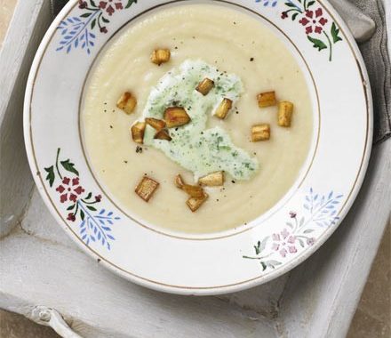 Parsnip soup with parsley cream recipe