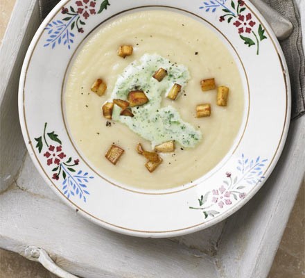 Parsnip soup with parsley cream recipe 