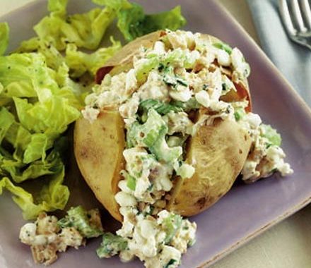 Spuds stuffed with tuna & chives recipe