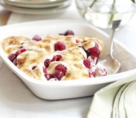 Cherry & raspberry gratin recipe