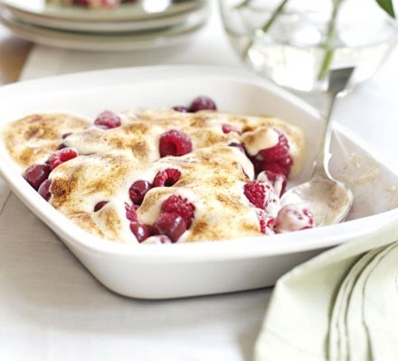 Cherry & raspberry gratin recipe 