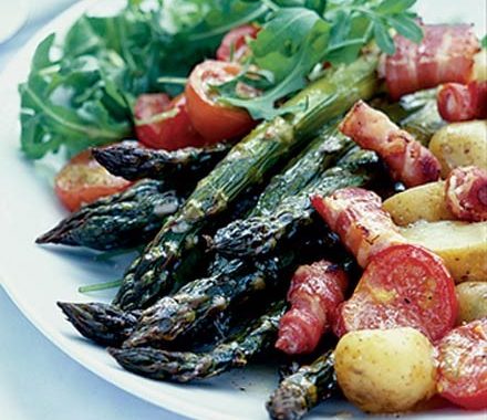 Warm roast asparagus salad recipe