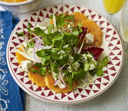Clementine, feta & winter leaf salad recipe