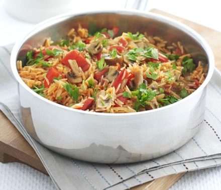 Mushroom & rice one-pot recipe
