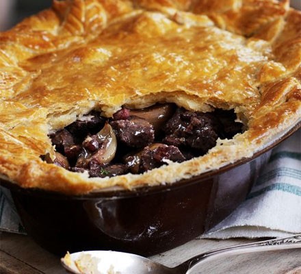 Steak & roasted shallot pie with a mustard crust recipe 