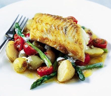 Sautéed haddock with summer veg recipe