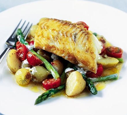 Sautéed haddock with summer veg recipe 