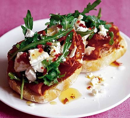 Chorizo & goat's cheese toasts recipe 